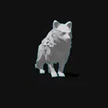 Mô hình cáo Bắc Cực (Arctic Fox) trang trí phong cách Low-poly 3D - Thumbnail 3