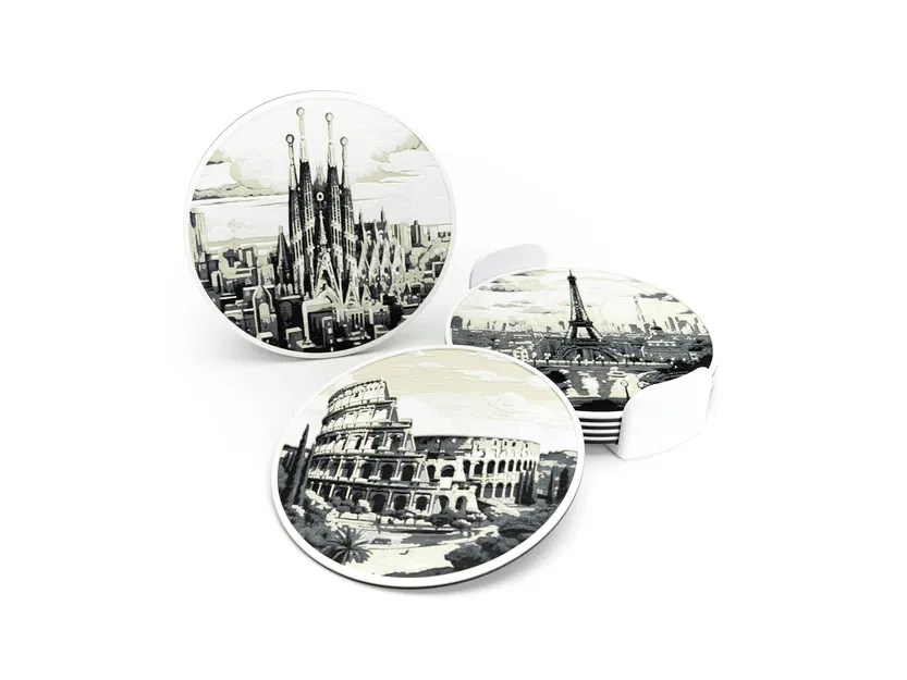Bộ Đế Lót Ly Chủ Đề Thành Phố (City Coasters) - Image 1