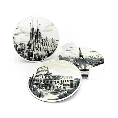 Bộ Đế Lót Ly Chủ Đề Thành Phố (City Coasters)