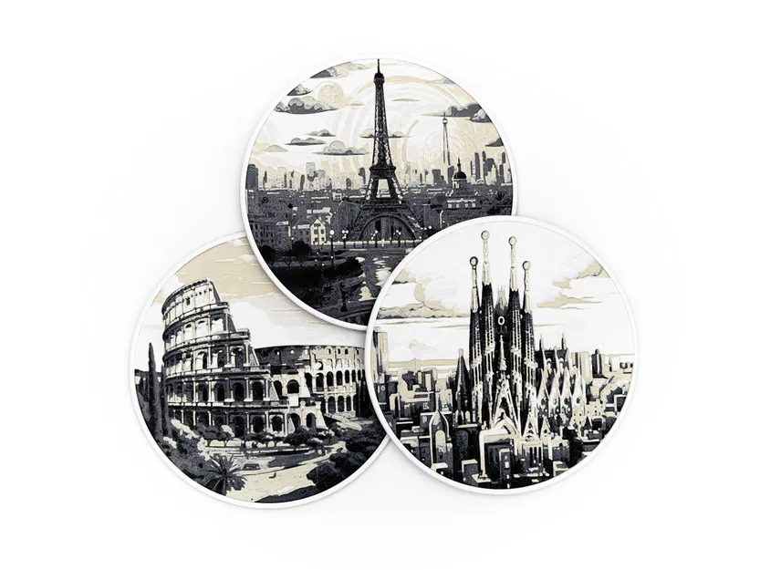 Bộ Đế Lót Ly Chủ Đề Thành Phố (City Coasters) - Image 2