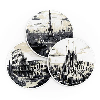 Bộ Đế Lót Ly Chủ Đề Thành Phố (City Coasters)