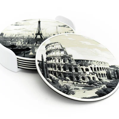 Bộ Đế Lót Ly Chủ Đề Thành Phố (City Coasters)