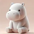 Mô hình chú hà mã dễ thương (Cute Hippo) in 3D trang trí bàn - Thumbnail 1