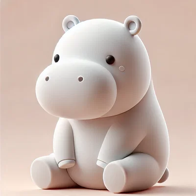 Mô hình chú hà mã dễ thương (Cute Hippo) in 3D trang trí bàn