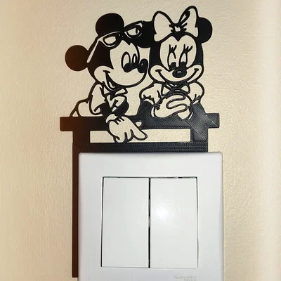 Nắp che công tắc đèn trang trí – Mickey và Minnie Mouse