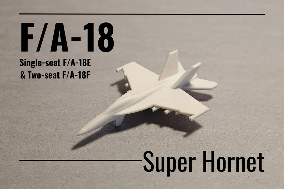 Mô hình tiêm kích siêu nhỏ F/A-18 E/F Super Hornet in nguyên khối (print-in-place) - Image 1