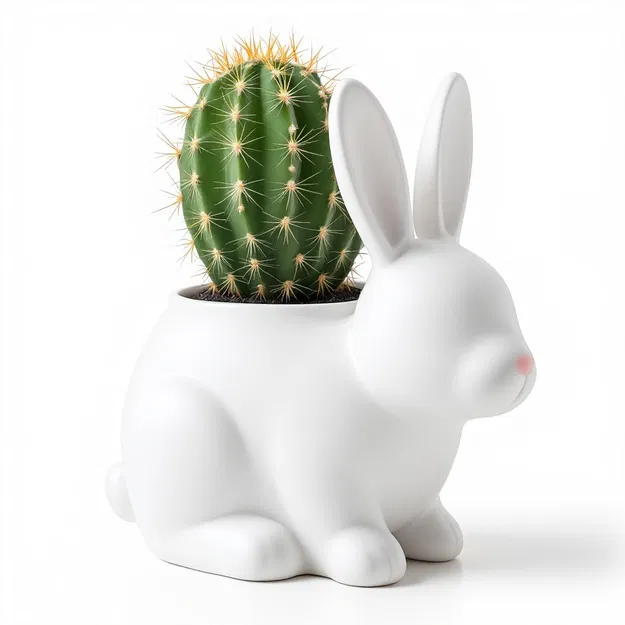 Chậu Cây Hình Thỏ – Bình Hoa & Vật Phẩm Trang Trí Độc Đáo - Image 1