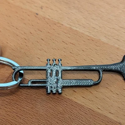 Móc khóa hình kèn Trumpet in 3D độc đáo