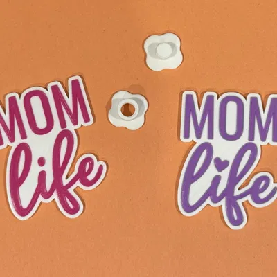 Charm "Mom Life" trang trí túi Bogg