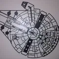 Mô hình treo tường tàu Millennium Falcon Star Wars in 3D đẹp mắt - Thumbnail 1