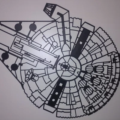 Mô hình treo tường tàu Millennium Falcon Star Wars in 3D đẹp mắt
