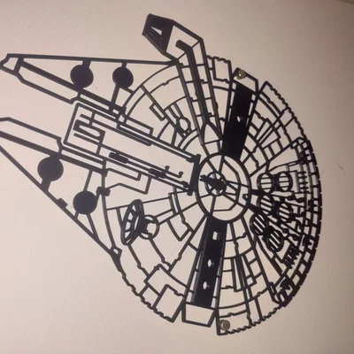 Mô hình treo tường tàu Millennium Falcon Star Wars in 3D đẹp mắt