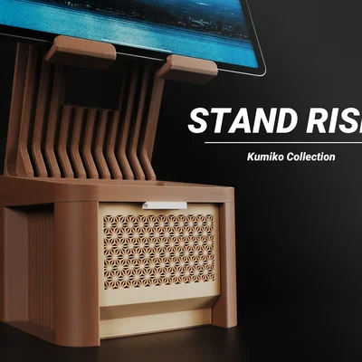 Đôn Hộc Kéo Họa Tiết Kumiko Cho iPad / Giá Đỡ Tablet