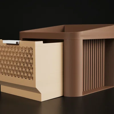 Đôn Hộc Kéo Họa Tiết Kumiko Cho iPad / Giá Đỡ Tablet