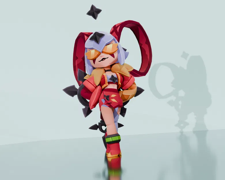 Mô hình 3D Melodie trong Brawl Stars - Tùy chọn trang phục đa dạng - Image 2