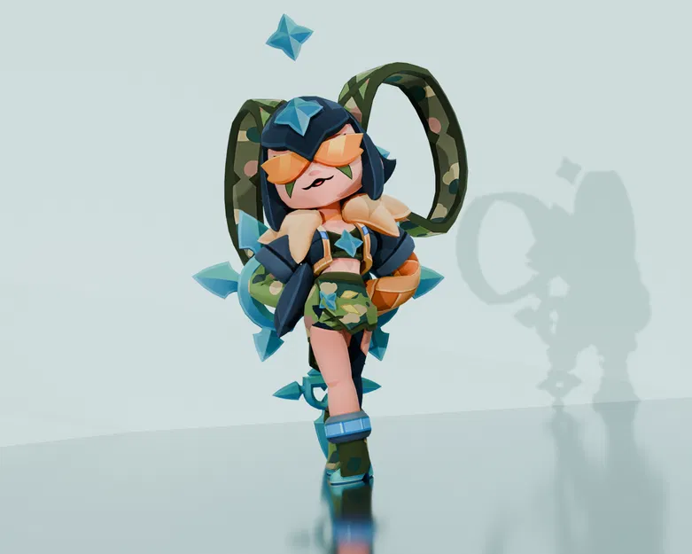 Mô hình 3D Melodie trong Brawl Stars - Tùy chọn trang phục đa dạng - Image 3