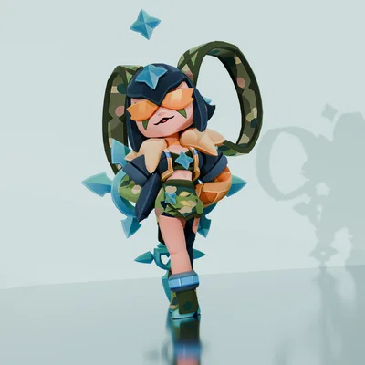 Mô hình 3D Melodie trong Brawl Stars - Tùy chọn trang phục đa dạng