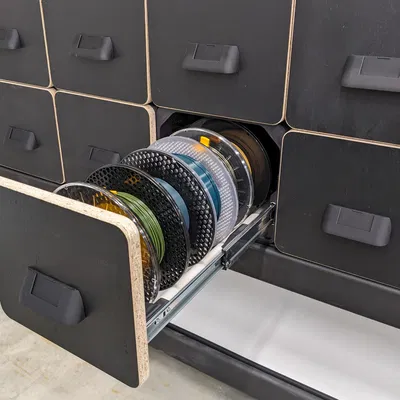 Hệ thống ngăn kéo lưu trữ sợi in 3D Modular Filament Drawer System