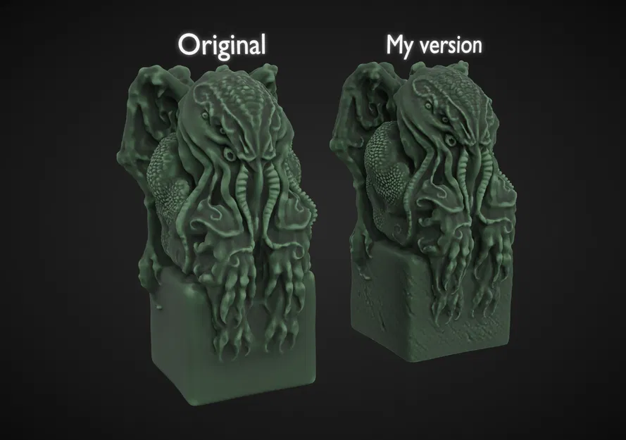 Mô hình tượng thần Cthulhu trên bệ đá - Đồ trang trí in 3D độc đáo - Image 3