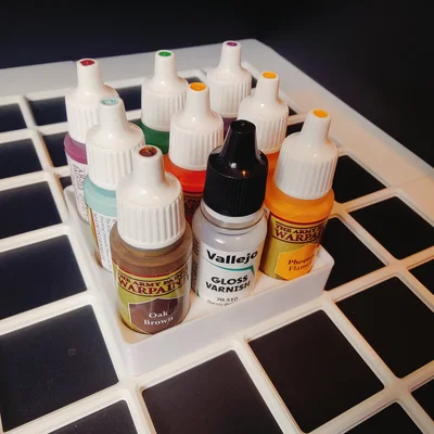 Khay đựng màu vẽ 9 lọ (Vallejo/Army Painter) hệ Gridfinity 2x2