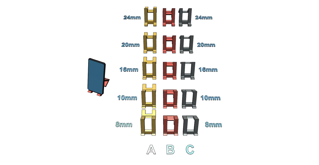 Mẫu đế dựng điện thoại 3D đa năng, in nhanh không cần support - Image 3