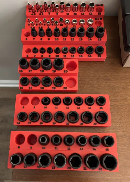 Khay đựng đầu khẩu Tekton 1/4, 3/8 và 1/2 hệ Metric chuẩn Gridfinity - Image 1