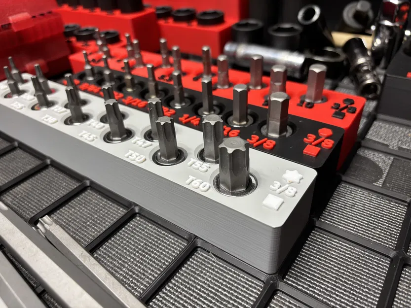 Khay đựng đầu tuýp Tekton 3/8" Drive (Hex Metric, Imperial & Torx) - Chuẩn Gridfinity - Image 2