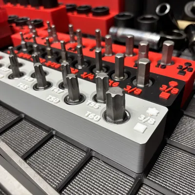 Khay đựng đầu tuýp Tekton 3/8" Drive (Hex Metric, Imperial & Torx) - Chuẩn Gridfinity