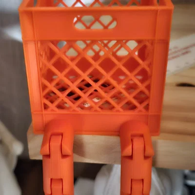 Mô hình giỏ sữa mini với chân khớp linh hoạt trang trí bàn làm việc