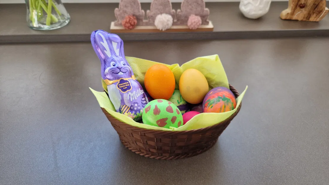 Mô hình 3D giỏ đựng trứng Phục Sinh đan thủ công xinh xắn - Image 2