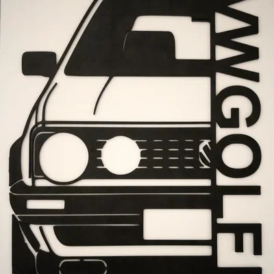Mô hình trang trí tường VW Golf II - Phụ kiện in 3D cực chất