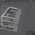 Mô hình trang trí tường VW Golf II - Phụ kiện in 3D cực chất - Thumbnail 2