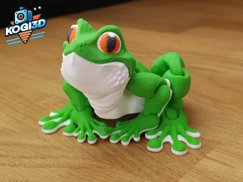 Chú Ếch Cây Khớp Nối (Articulated Tree Frog) - Mô hình in 3D không cần support - Image 1