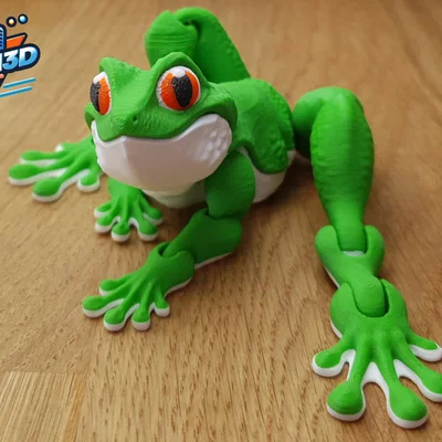 Chú Ếch Cây Khớp Nối (Articulated Tree Frog) - Mô hình in 3D không cần support