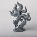Tác phẩm điêu khắc hồ ly chín đuôi Kitsune thanh lịch - Thumbnail 2