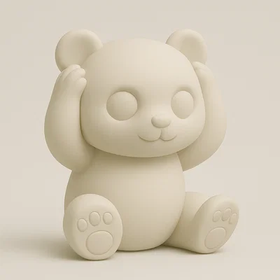 Mô hình gấu trúc dễ thương Cute Sitting Panda in 3D trang trí bàn