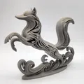 Mô hình điêu khắc cáo nhảy 3D (Leaping Fox Sculpture) đẹp mắt - Thumbnail 1
