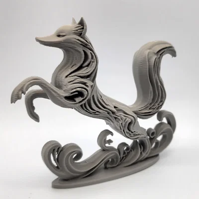 Mô hình điêu khắc cáo nhảy 3D (Leaping Fox Sculpture) đẹp mắt