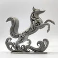 Mô hình điêu khắc cáo nhảy 3D (Leaping Fox Sculpture) đẹp mắt - Thumbnail 2