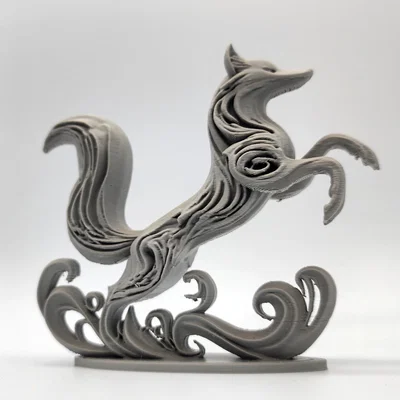 Mô hình điêu khắc cáo nhảy 3D (Leaping Fox Sculpture) đẹp mắt