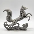 Mô hình điêu khắc cáo nhảy 3D (Leaping Fox Sculpture) đẹp mắt - Thumbnail 4