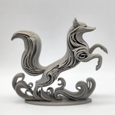 Mô hình điêu khắc cáo nhảy 3D (Leaping Fox Sculpture) đẹp mắt