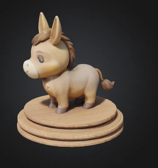 Mô hình chú lừa nhỏ đáng yêu trên bục đứng cực xinh - Image 1