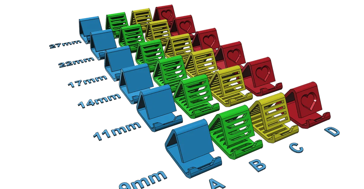 Giá đỡ điện thoại 3D đa năng, nhiều kích thước, in không cần support - Image 2