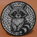 Mô hình trang trí tường chú gấu mèo (Racoon) nghệ thuật in 3D - Thumbnail 1