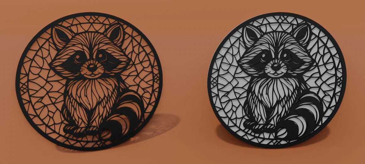 Mô hình trang trí tường chú gấu mèo (Racoon) nghệ thuật in 3D - Image 3