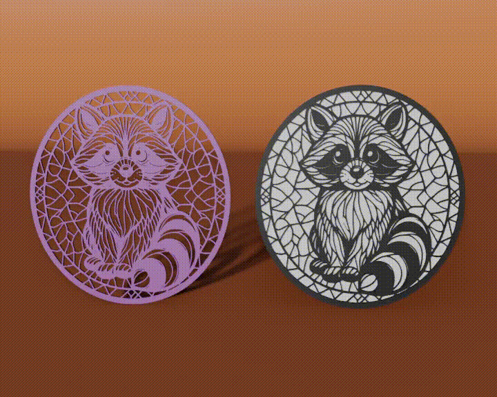 Mô hình trang trí tường chú gấu mèo (Racoon) nghệ thuật in 3D - Thumbnail 4