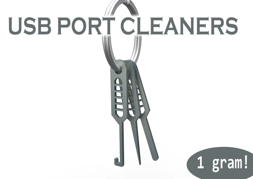 Bộ dụng cụ vệ sinh cổng sạc USB treo móc khóa siêu nhỏ gọn - Image 1