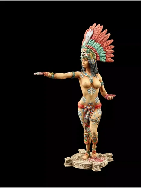 Mô hình nữ vũ công đội mũ lông vũ thổ dân in 3D cực sắc nét - Image 2