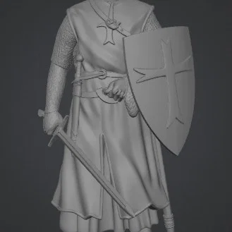 Mô hình 3D Hiệp sĩ Saint John (Knight Hospitaller) cực chi tiết